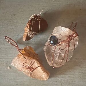 Handcrafted By ME! Wire-Wrapped Stone Pendant Set
